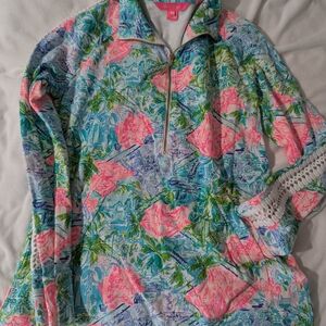 Lilly Pulitzer Vibrant Pink and Blue Top